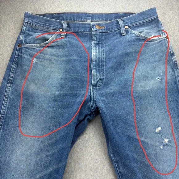 Wrangler Jeans Means 36x32 Cowboy Cut Original Fit George Straight Blue Rodeo - Picture 2 of 16